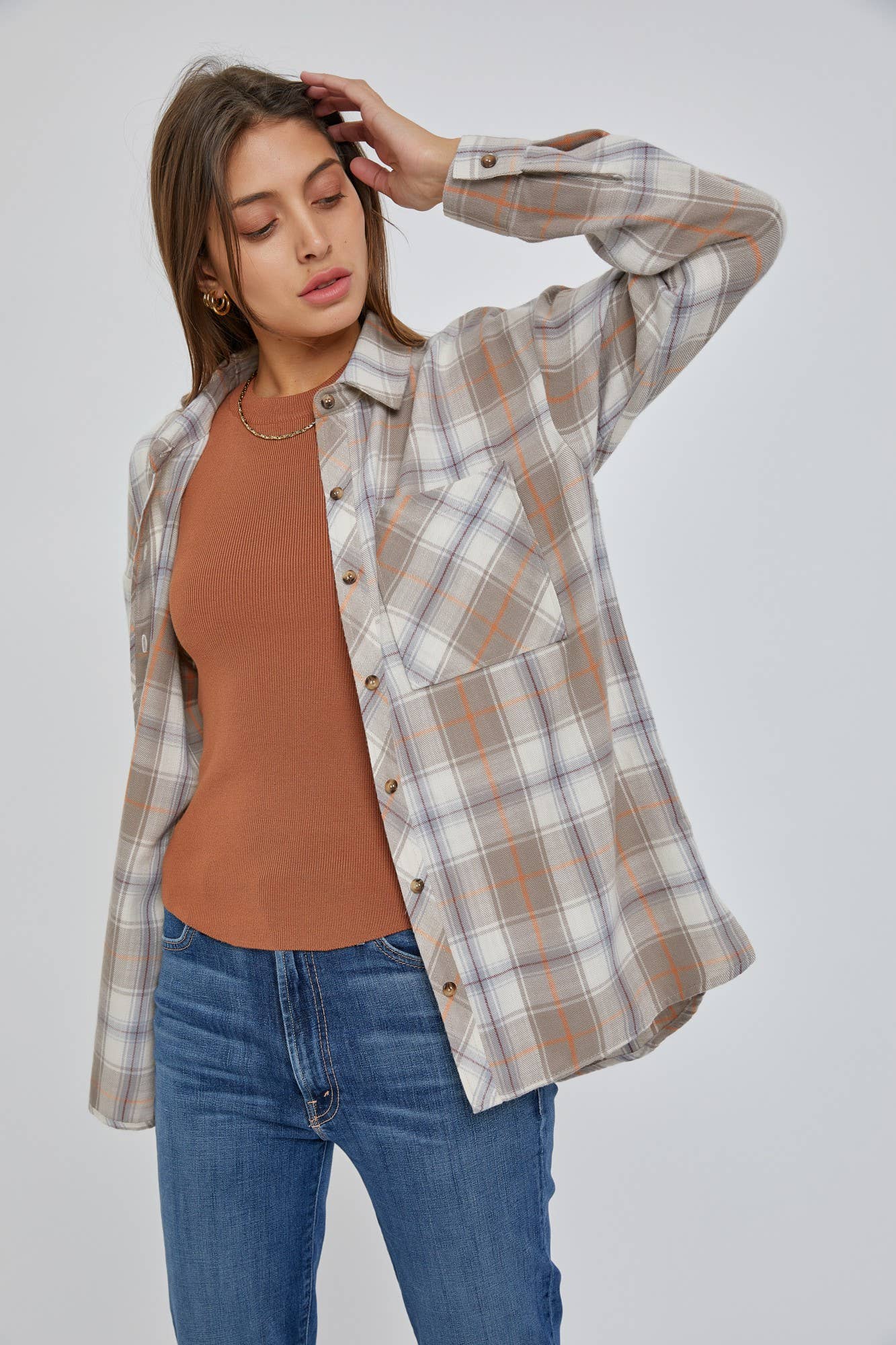 Oversized Boyfriend Flannel Shirt