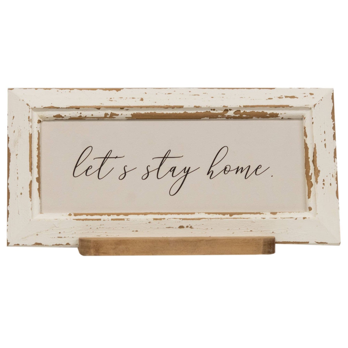 Let's Stay Home Distressed Frame w/Holder
