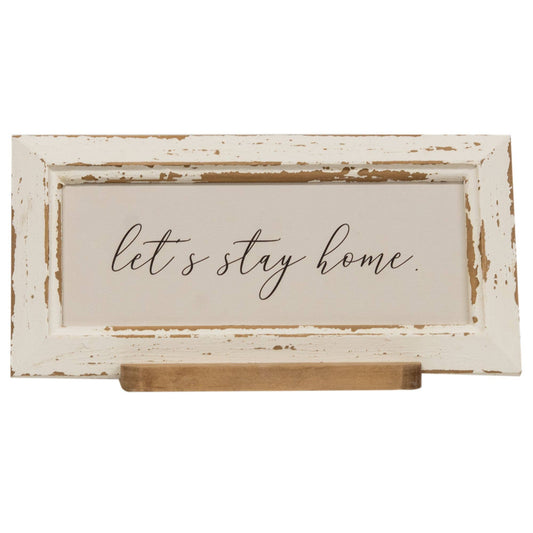 Let's Stay Home Distressed Frame w/Holder