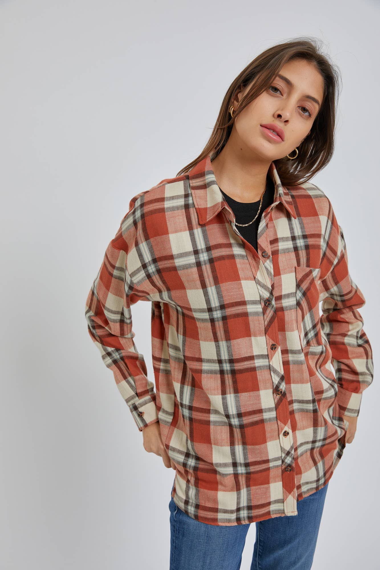 OVERSIZED BOYFRIEND FLANNEL SHIRT