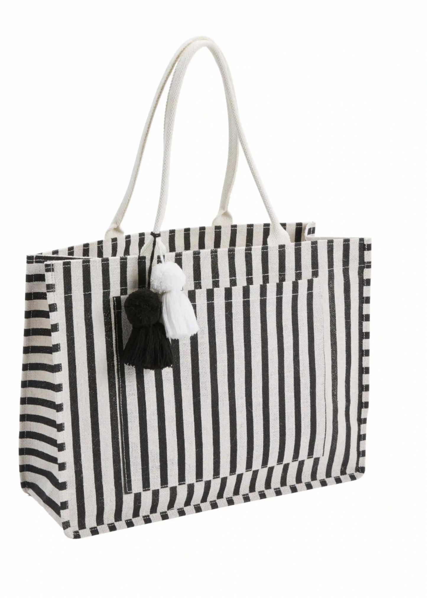 Black-&-White-Stripe-Jute-Tote