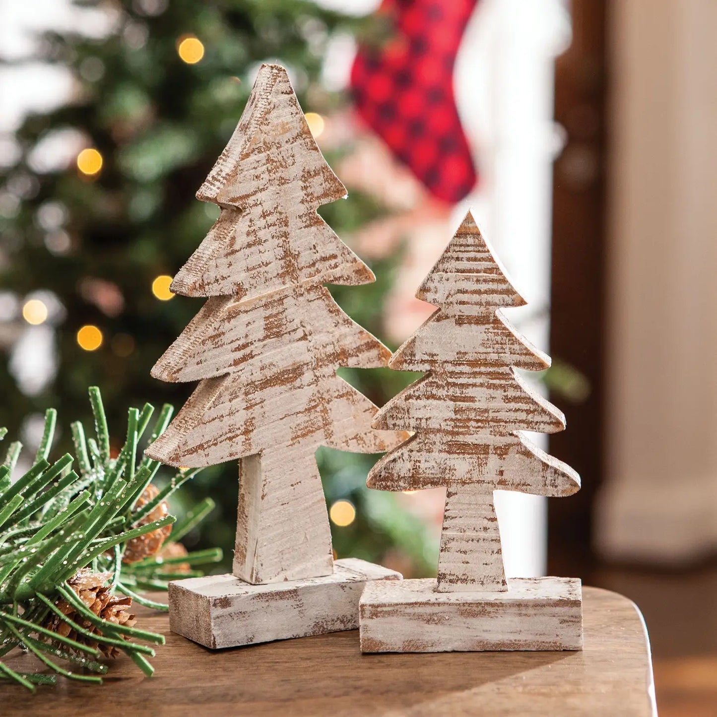 Distressed Wooden Tree 6 Inches