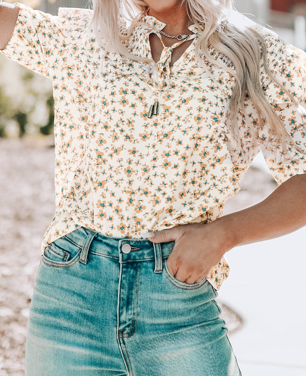Floral Ruffled Top