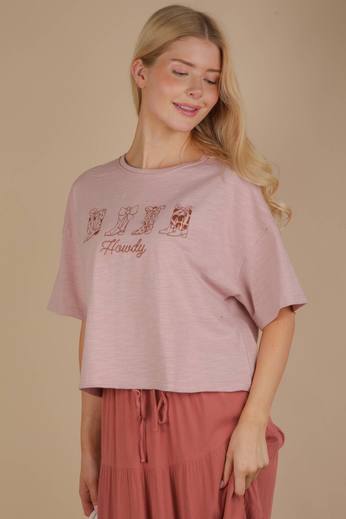 Screen Print Graphic Casual Knit T shirt: SAGE
