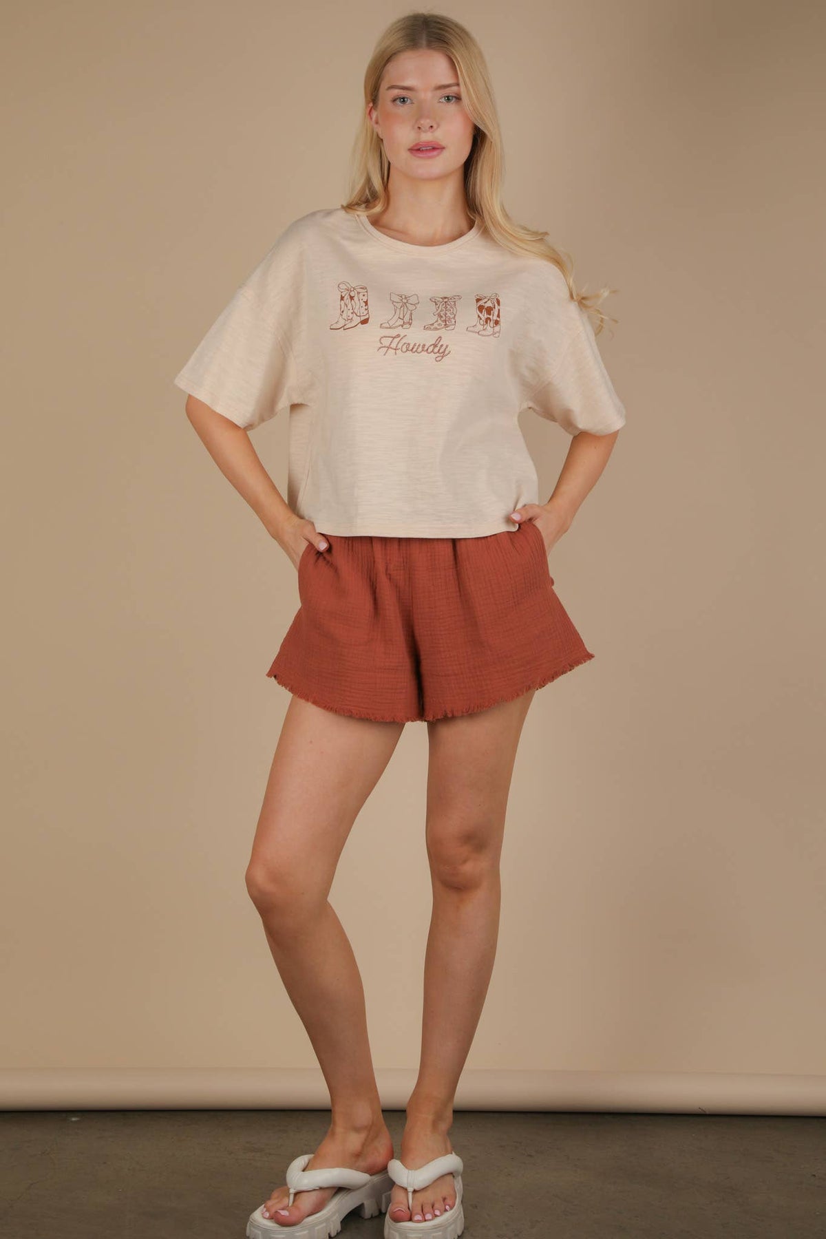 Screen Print Graphic Casual Knit T shirt: SAGE