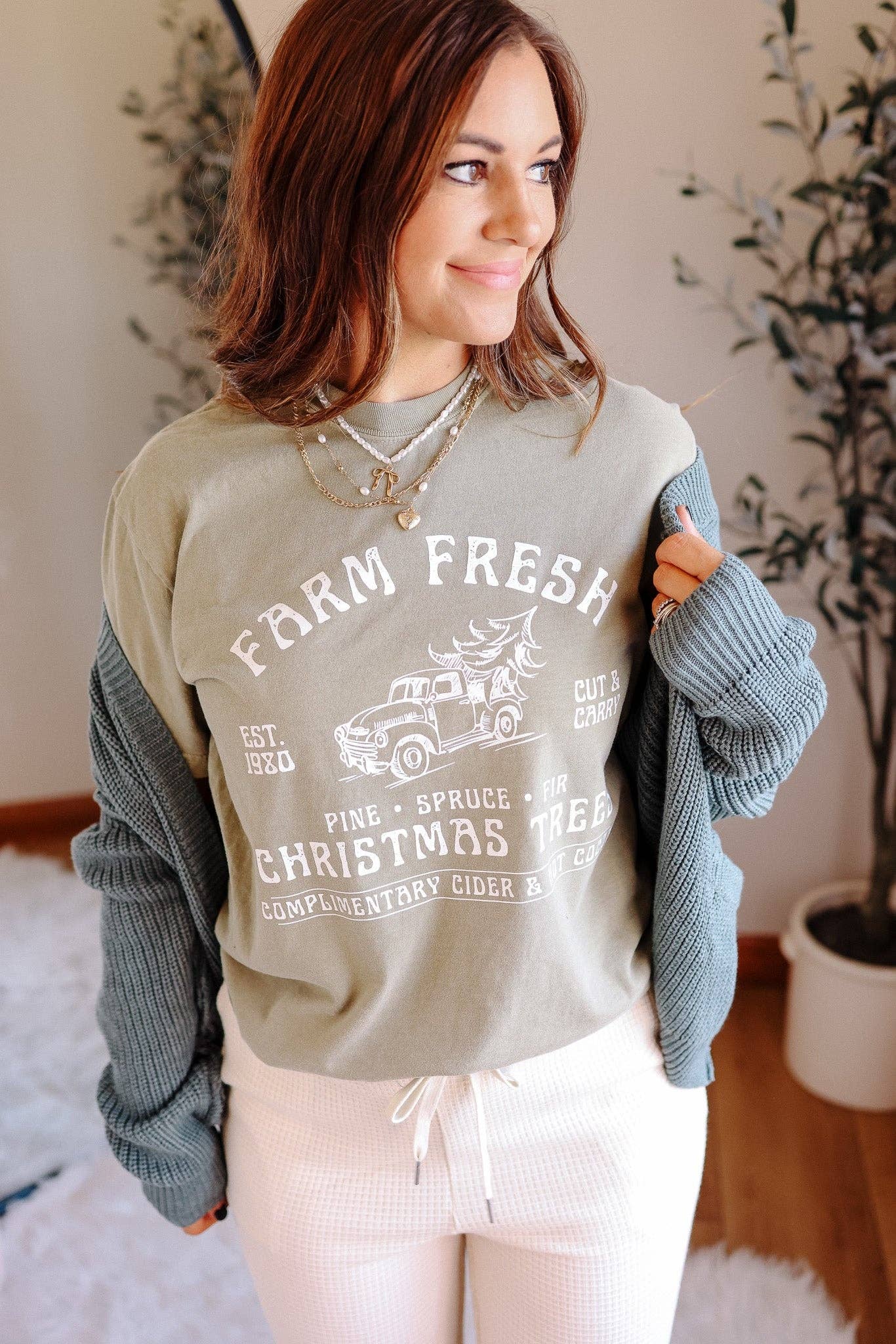 Plus size Farm Fresh Christmas Trees Graphic Tee