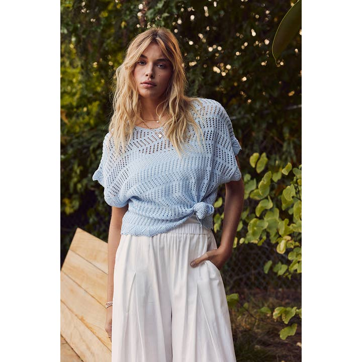 Go-To Airy Open Weave Crochet Sweater In Oversized Drape