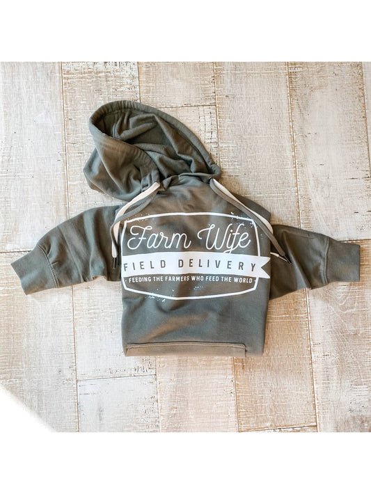 Farm Wife Field Delivery Olive Hoodie