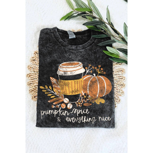 Pumpkin Spice Mineral Graphic Tee - Mineral Black