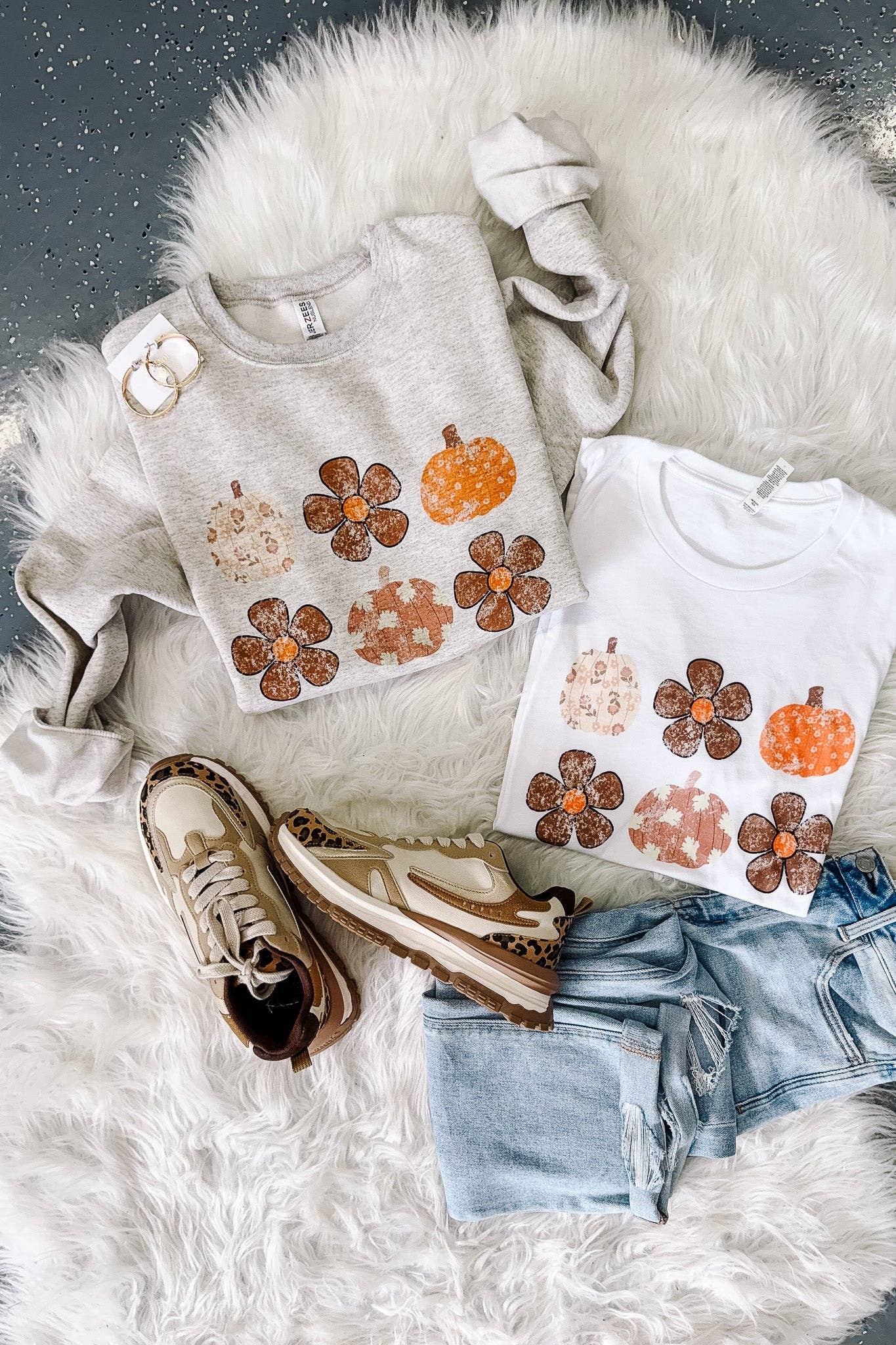 Boho Flowers & Pumpkins Graphics