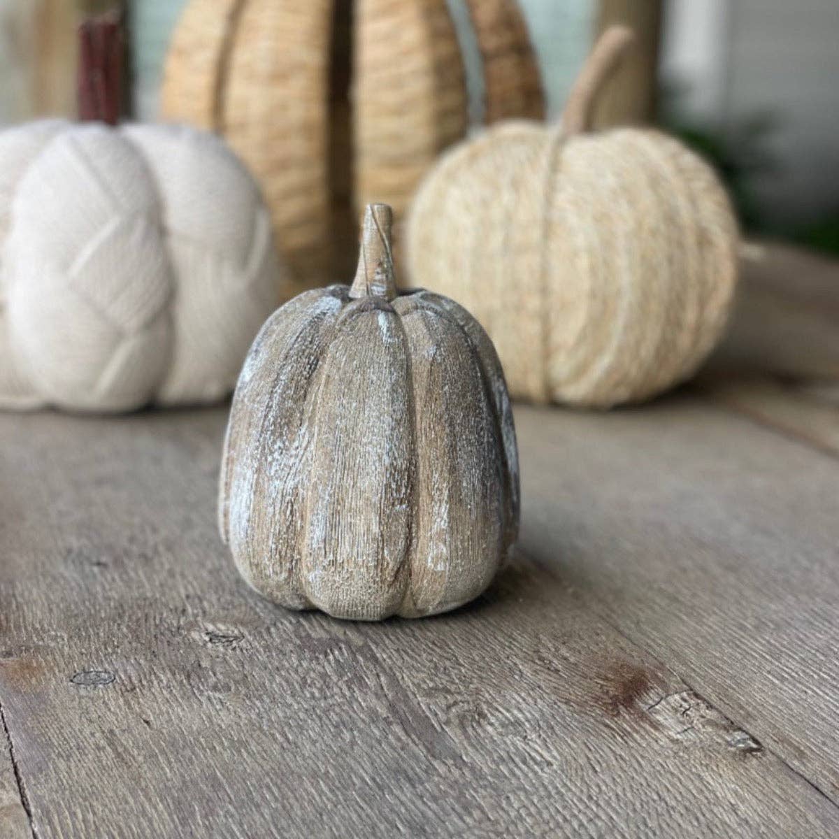 Lrg. Driftwood 3D Carved Pumpkin