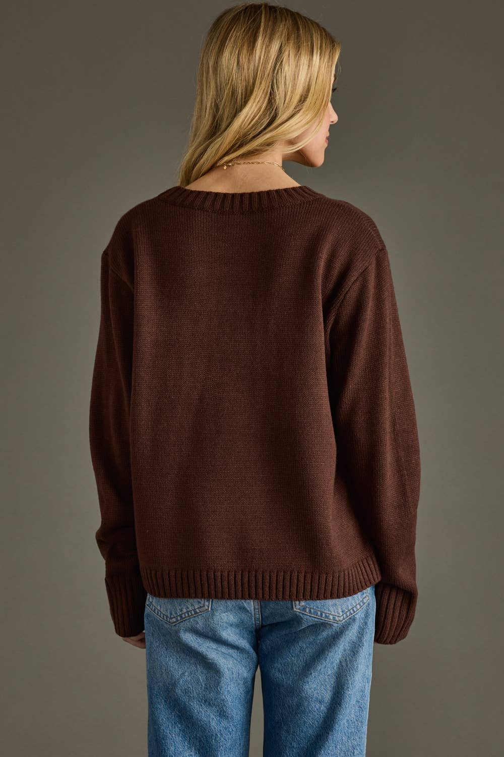 Dark Brown Coffee Weather Sweater