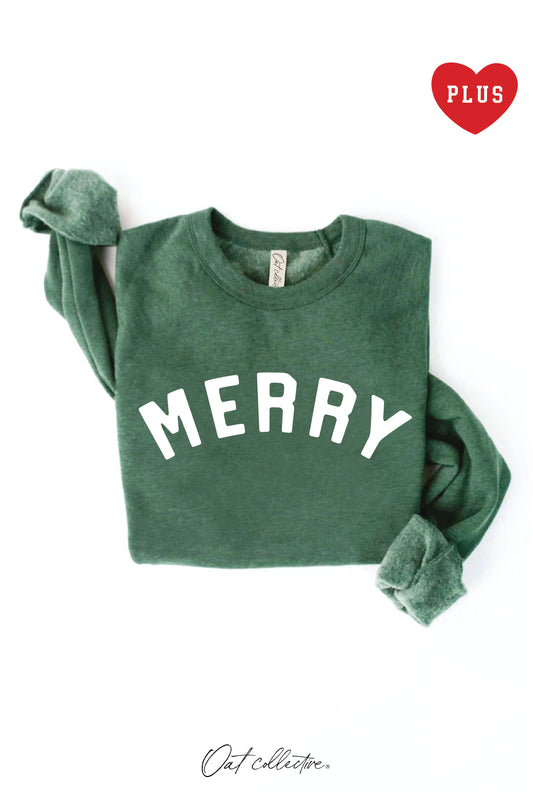 MERRY  Graphic Sweatshirt HEATHER FOREST