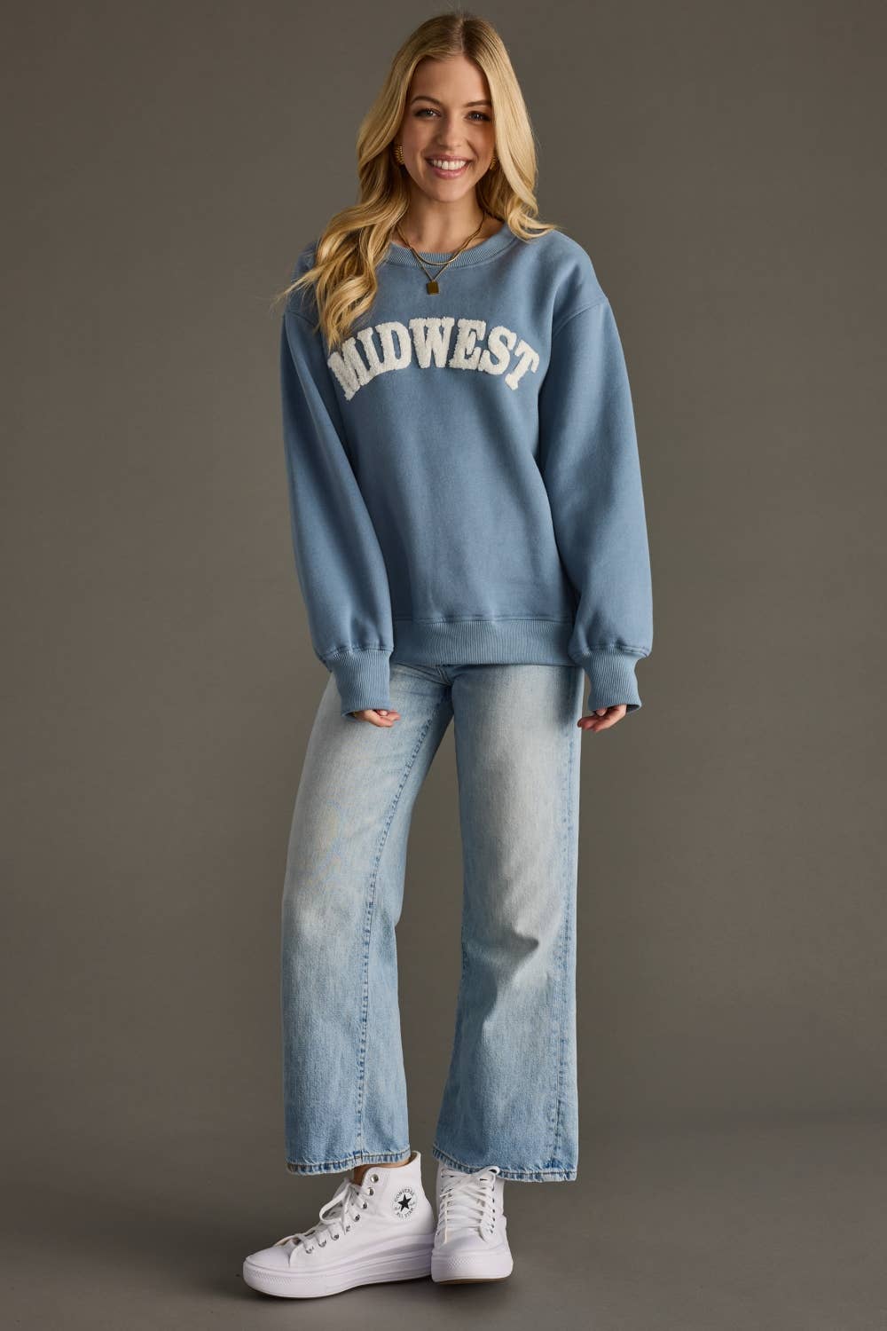 Dusty Blue & Tan Midwest Sweatshirt