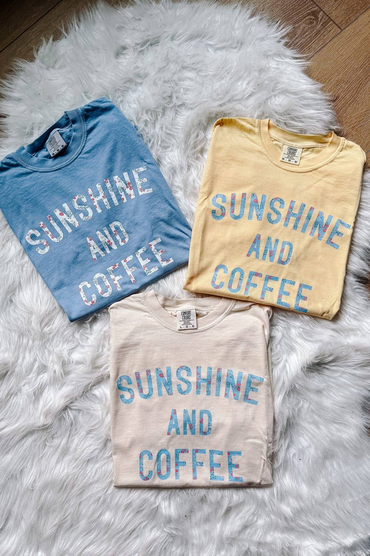Floral Sunshine And Coffee Graphic Tee