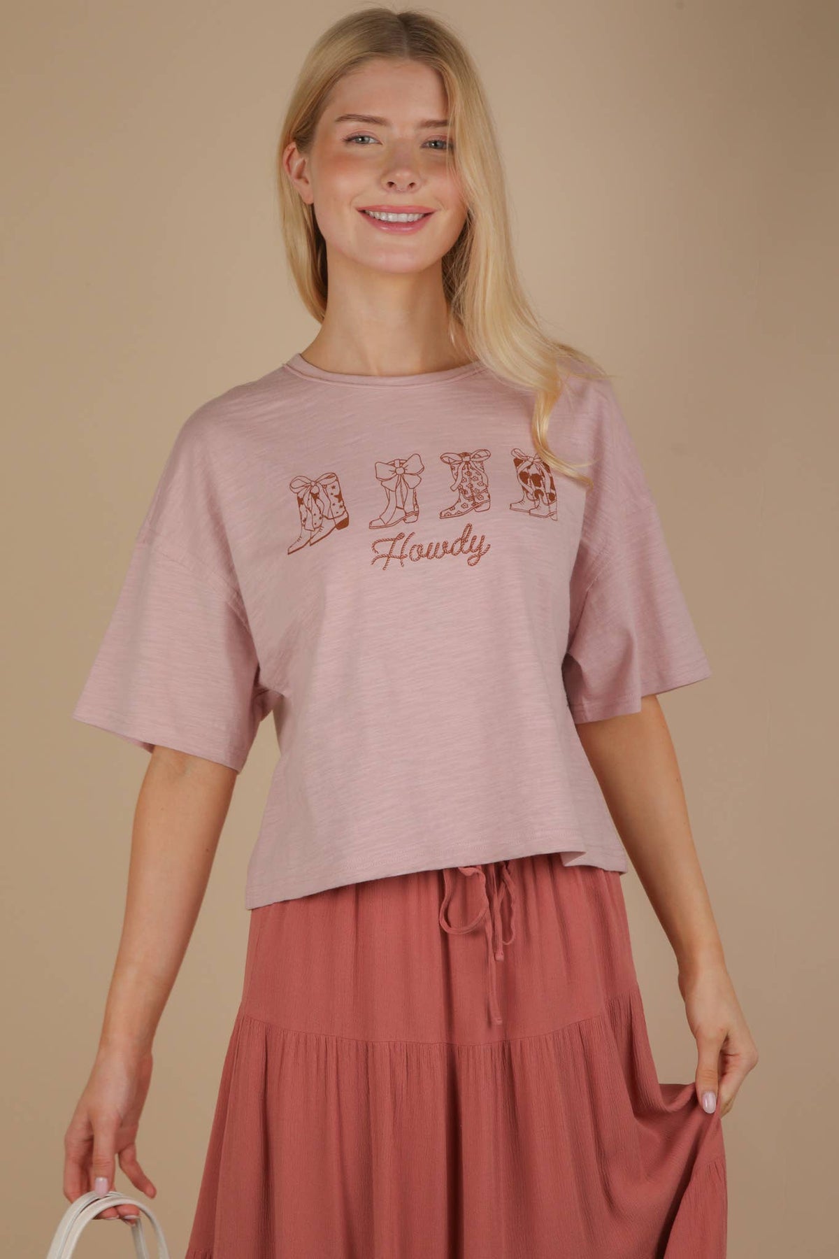 Screen Print Graphic Casual Knit T shirt: SAGE