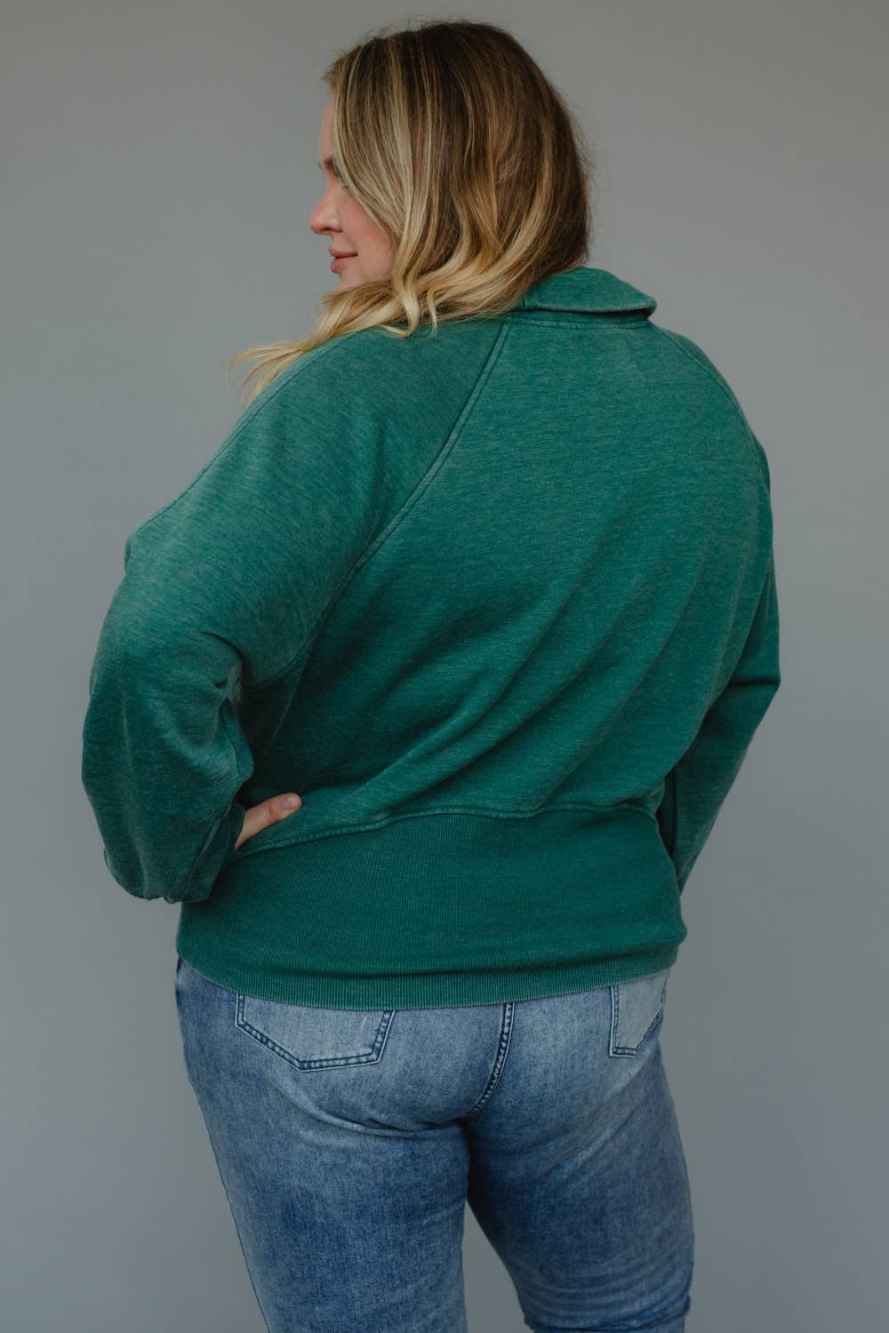 XXL Dk Green Quarter Zip Sweatshirt