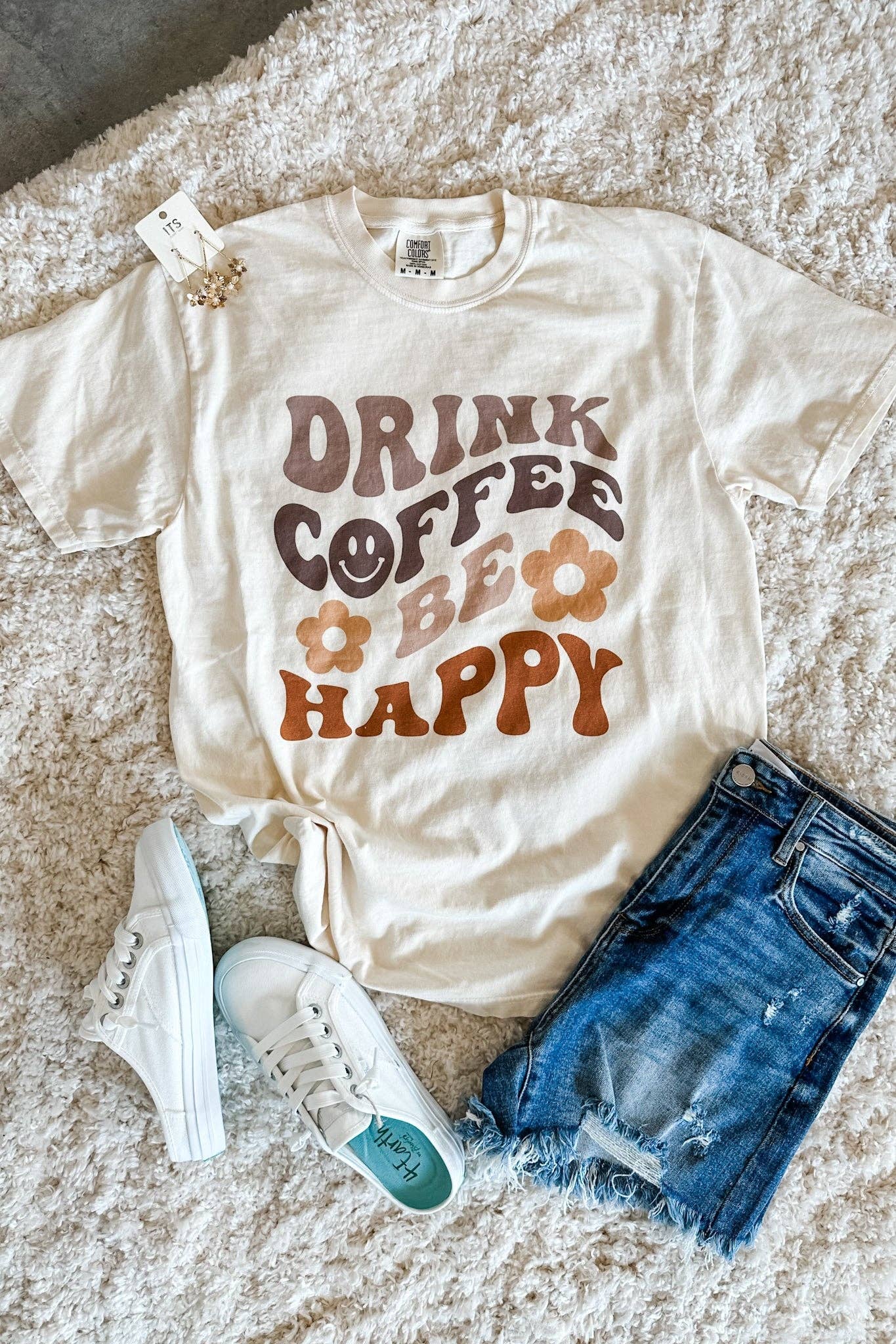 Drink Coffee Be Happy Graphic Tee