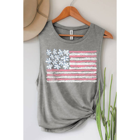 AMERICAN FLAG MINERAL GRAPHIC TANK TOP Mineral  grey