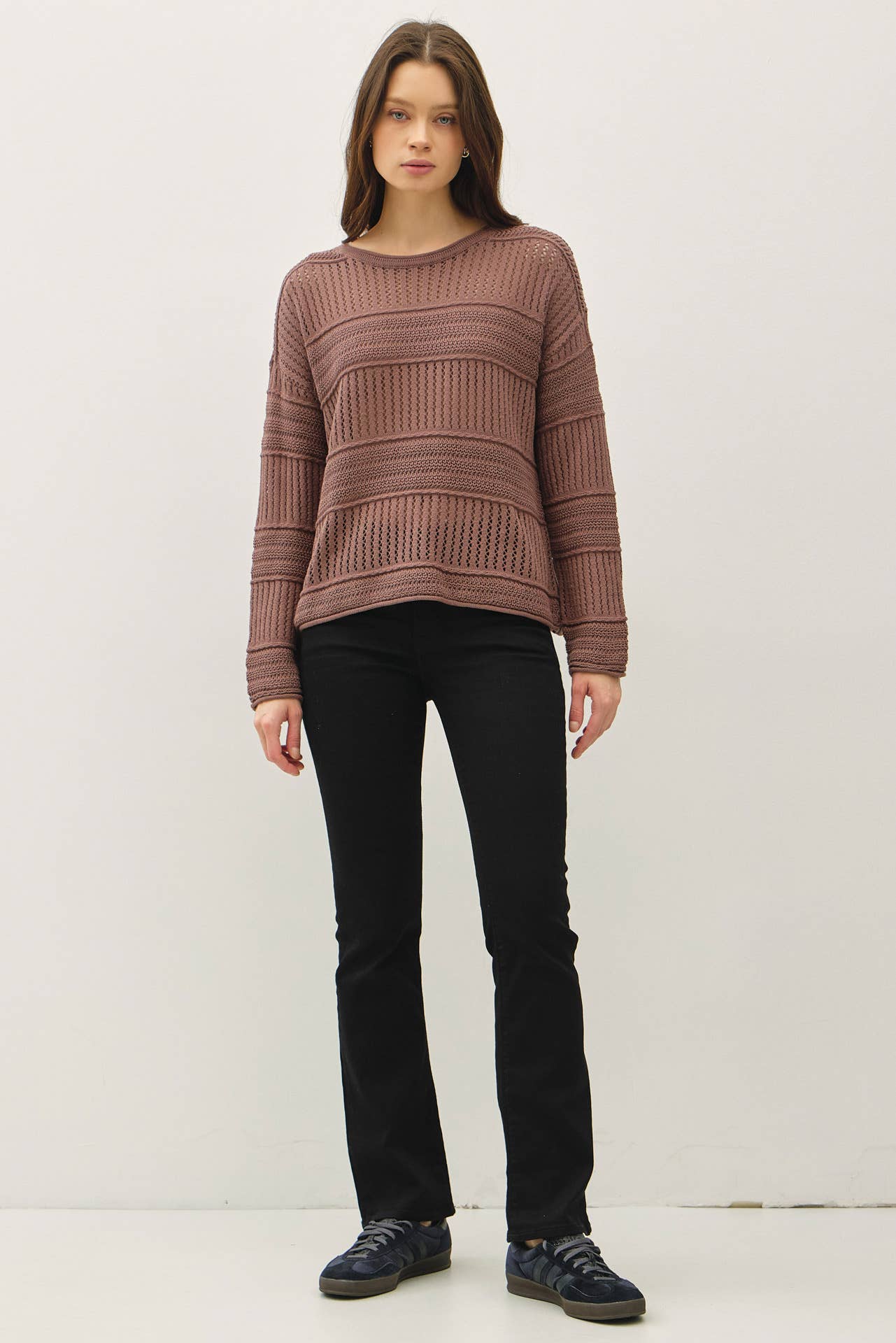 Chocolate FISHERMAN CROCHET  SWEATER