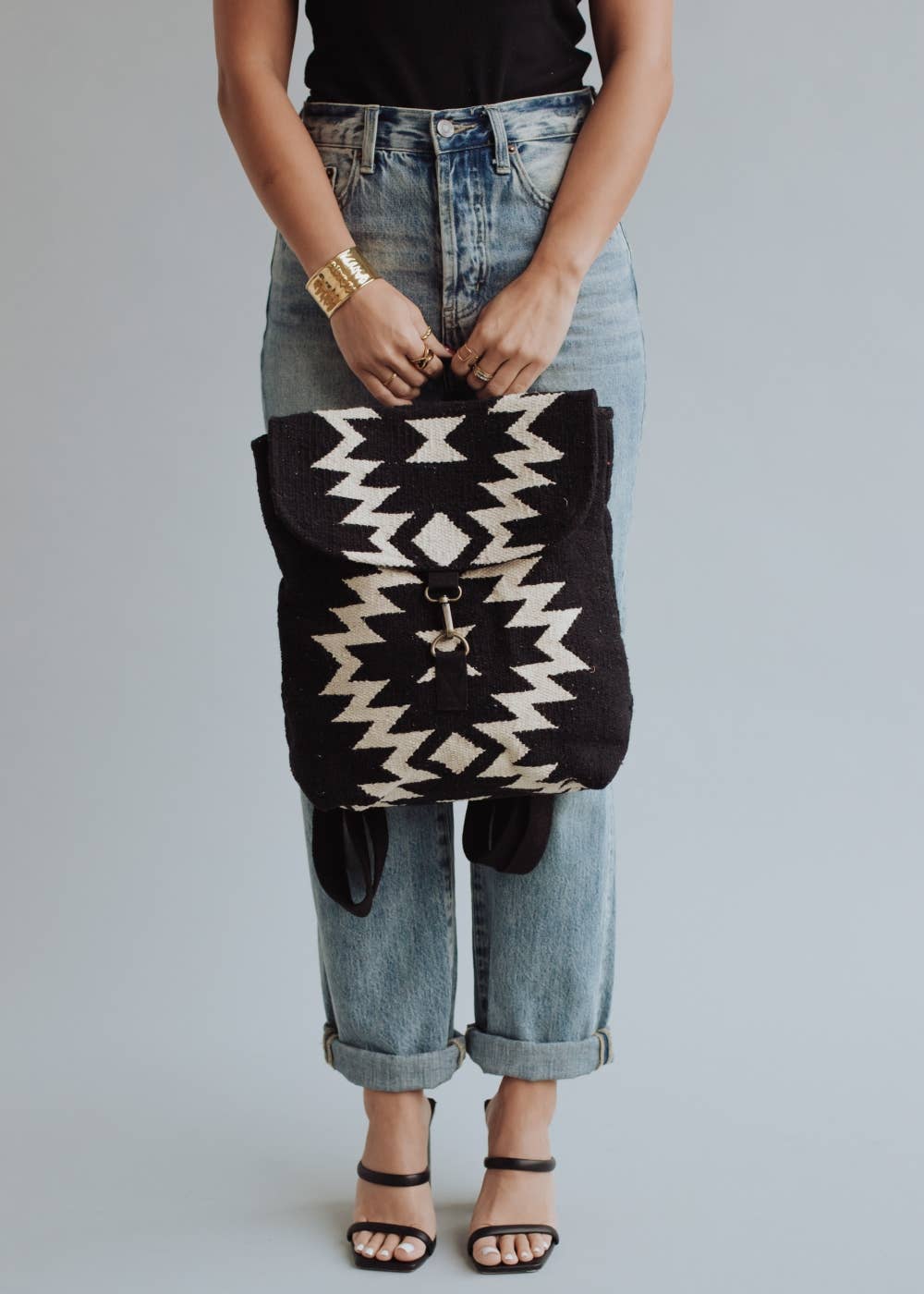 Black & Cream Aztec Backpack