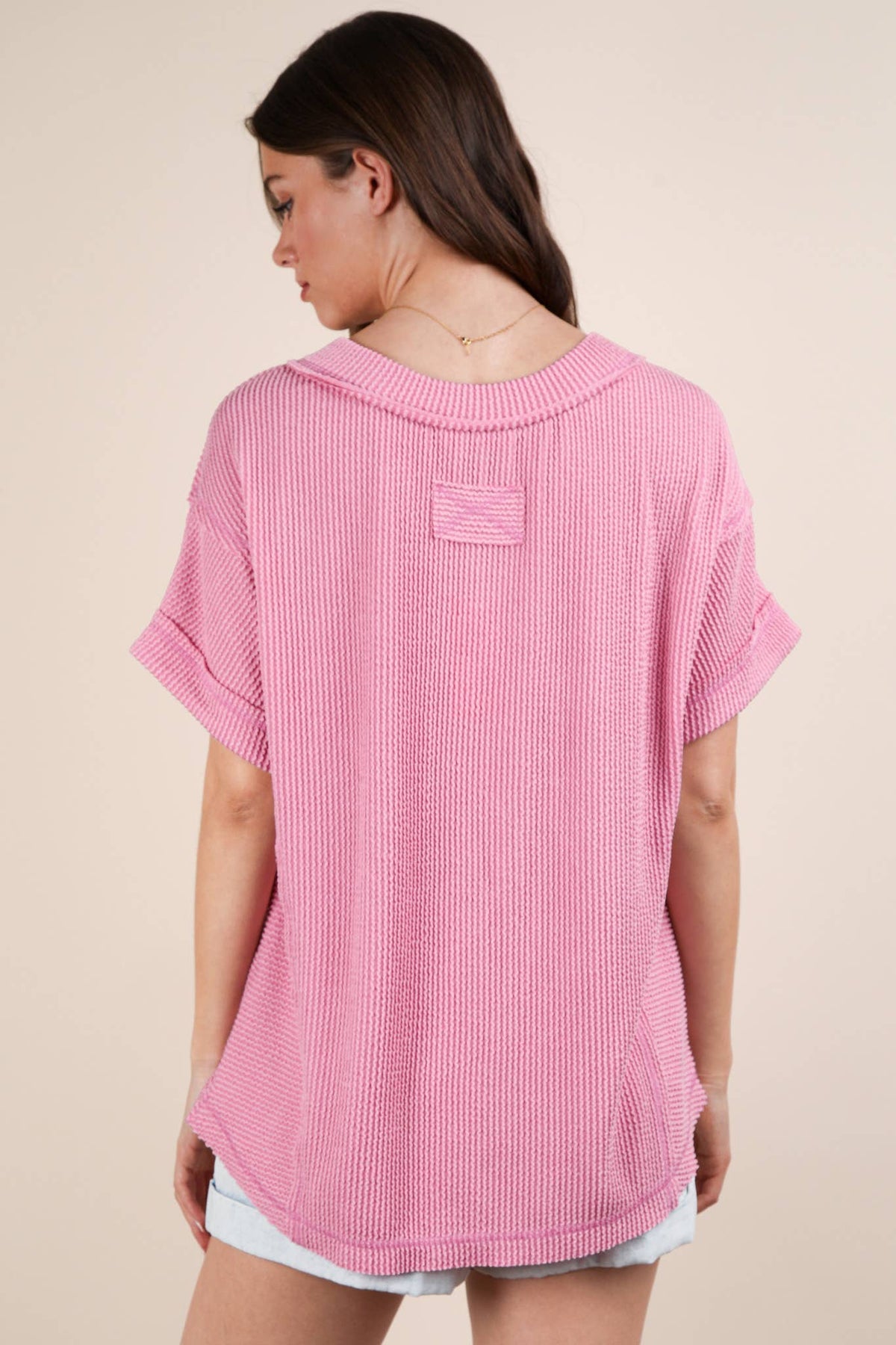 PLUS SIZE Soft Two Tone Casual Comfy Ribbed Knit  CHARCOAL