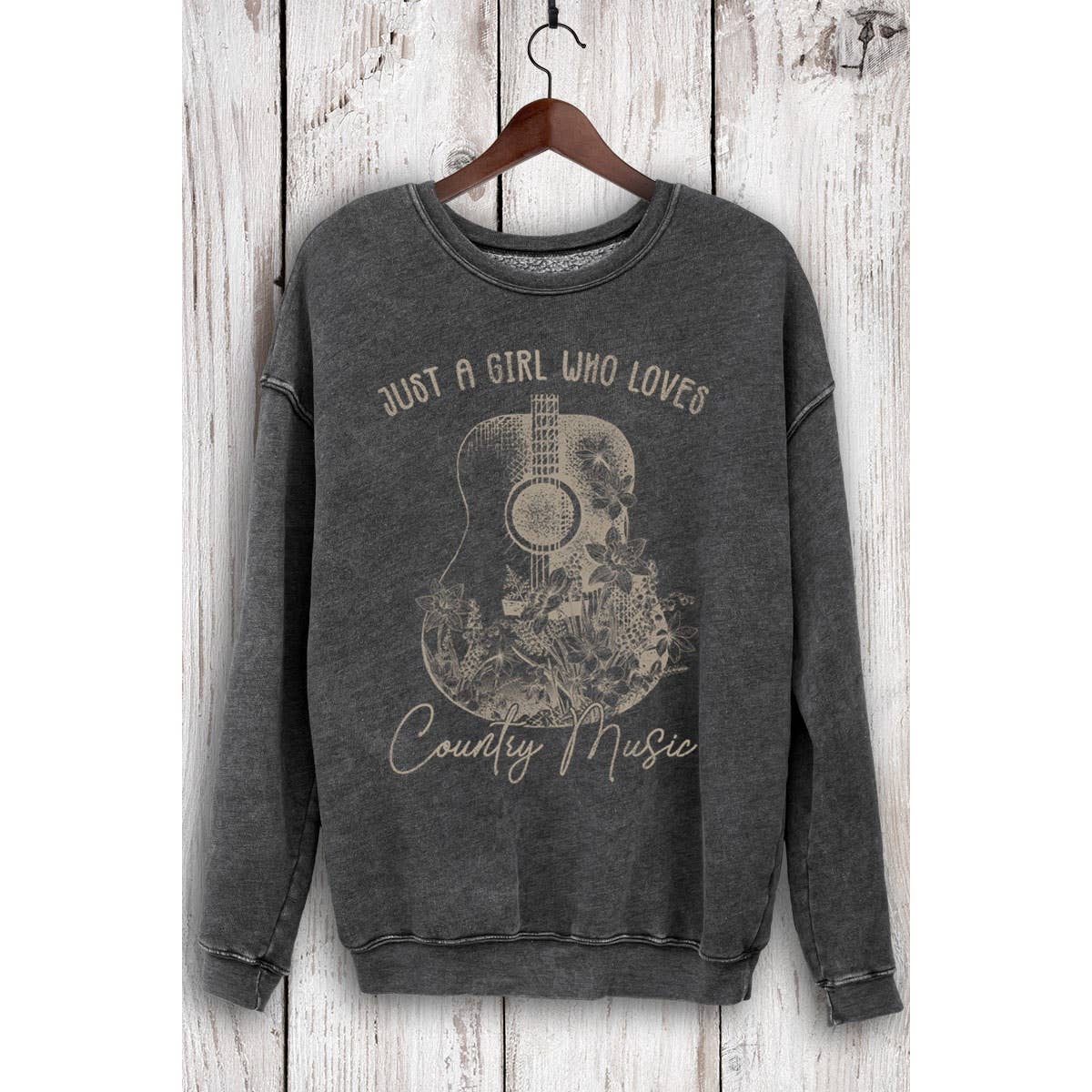 Just A Girl Who Loves Country Music Mineral Sweatshirts