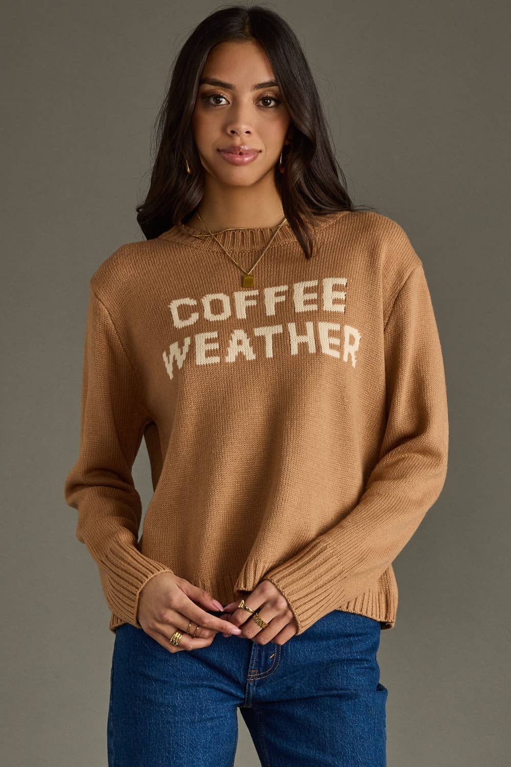 Lt. Brown Coffee Weather Sweater