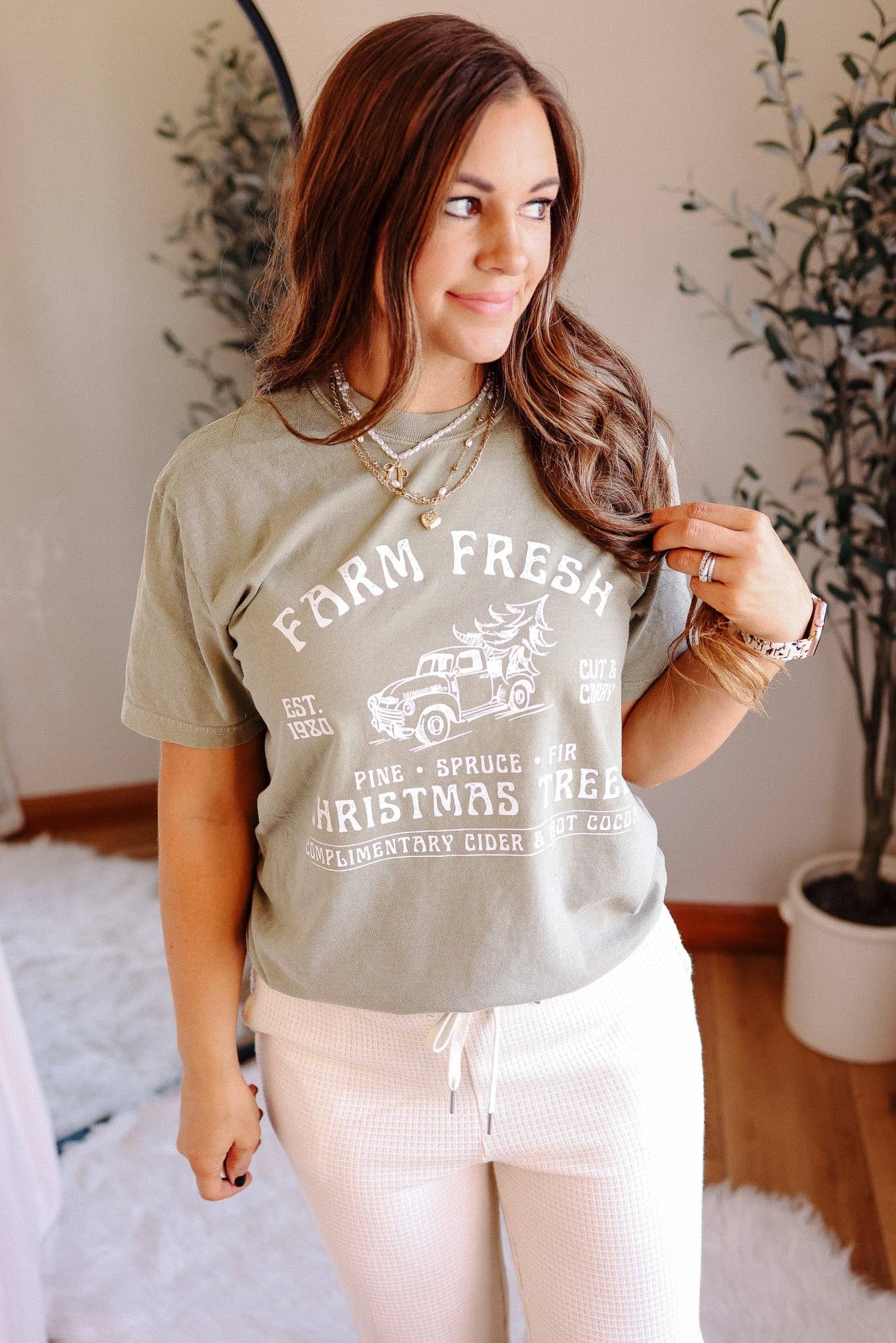 Plus size Farm Fresh Christmas Trees Graphic Tee
