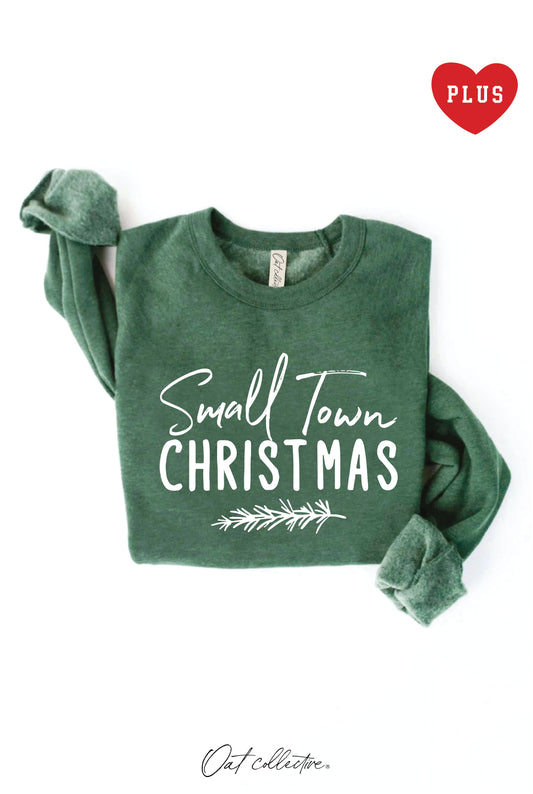 Plus SMALL TOWN CHRISTMAS Plus Graphic Sweatshirt HEATHER FOREST