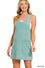 Acid washed overall mini dress