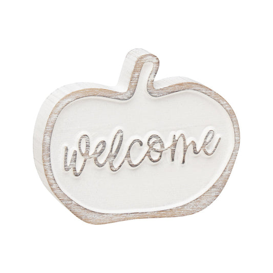 Welcome carved pumpkin
