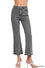 Acid washed high waist frayed hem bootcut pants
