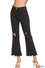 Acid washed high waist distressed straight pants