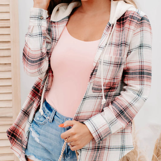 Hooded Flannel Top