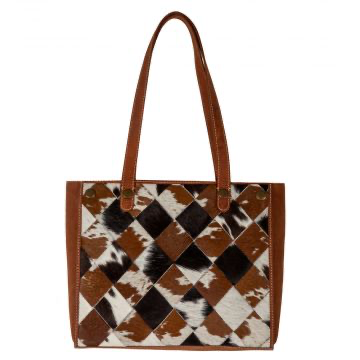 Pecos Rising Weave Pattern Leather & Hairon Bag