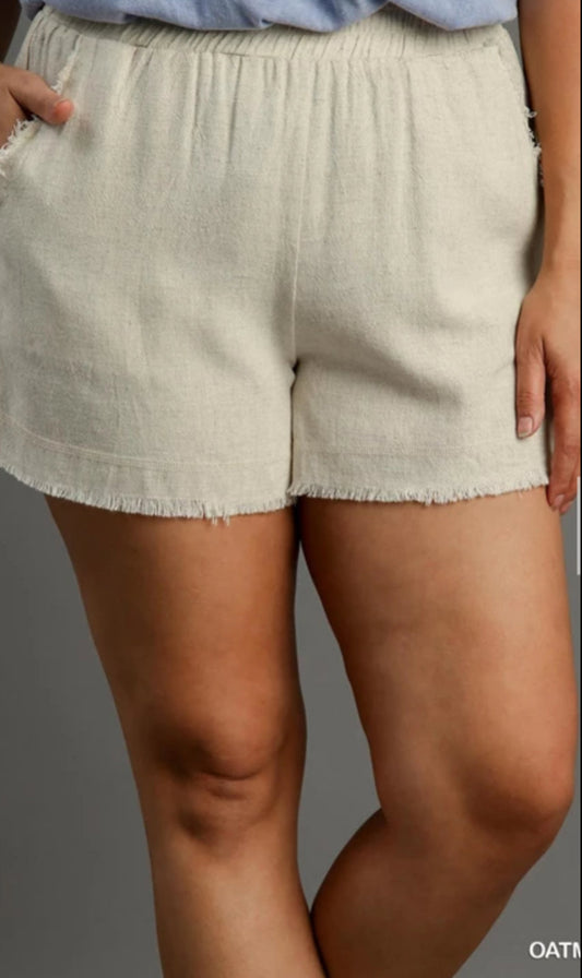 Linen Shorts-Oatmeal