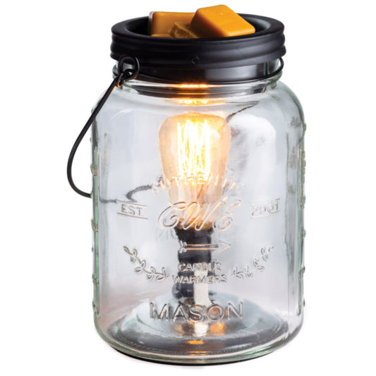 Vintage Style Bulb Illumination Fragrance Warmer Glass Mason Jar