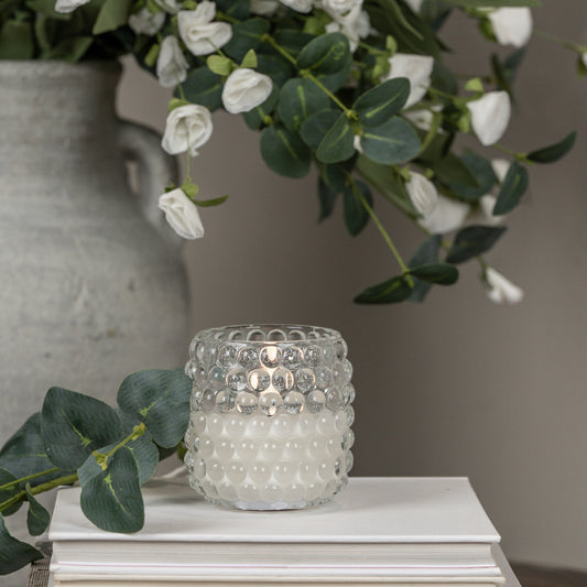 3.5" Hobnail Glass 3D Flame Candle