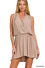 DRAPED ROMPER WITH TIE OPEN BACK