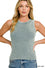 Washed ribbed sweater tank top