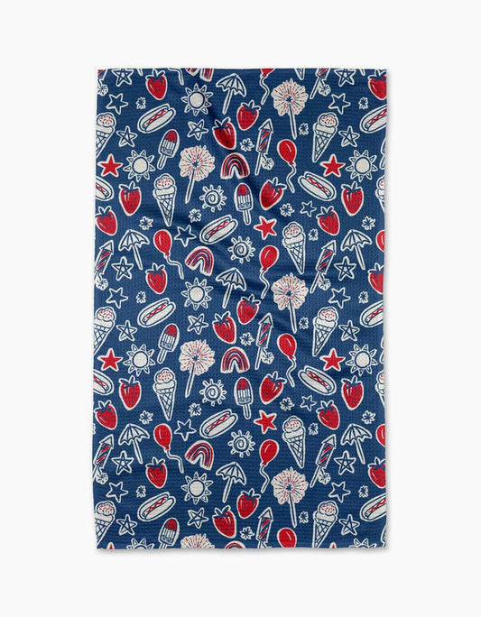 Summer Fun in Blue Tea Towel