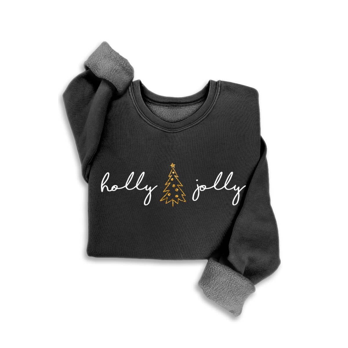 HOLLY JOLLY GLITTER MINERAL SWEATSHIRT Mineral Black