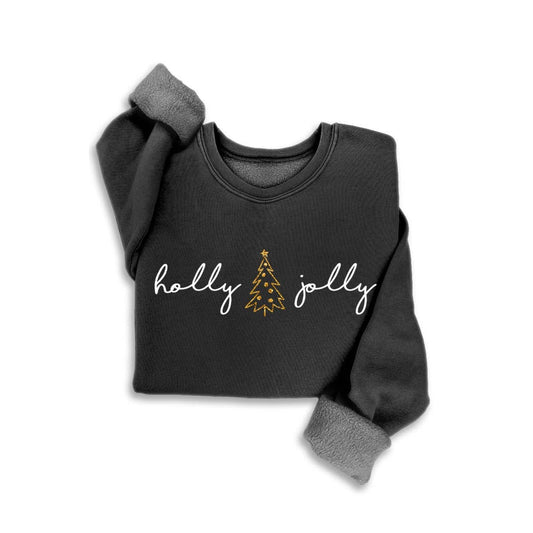 HOLLY JOLLY GLITTER MINERAL SWEATSHIRT Mineral Black