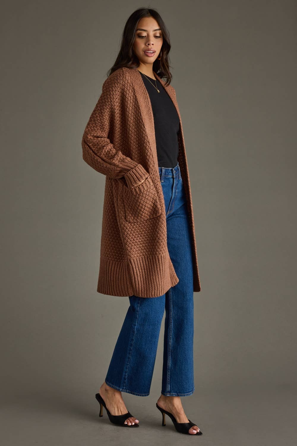 Brown Knit Cardigan