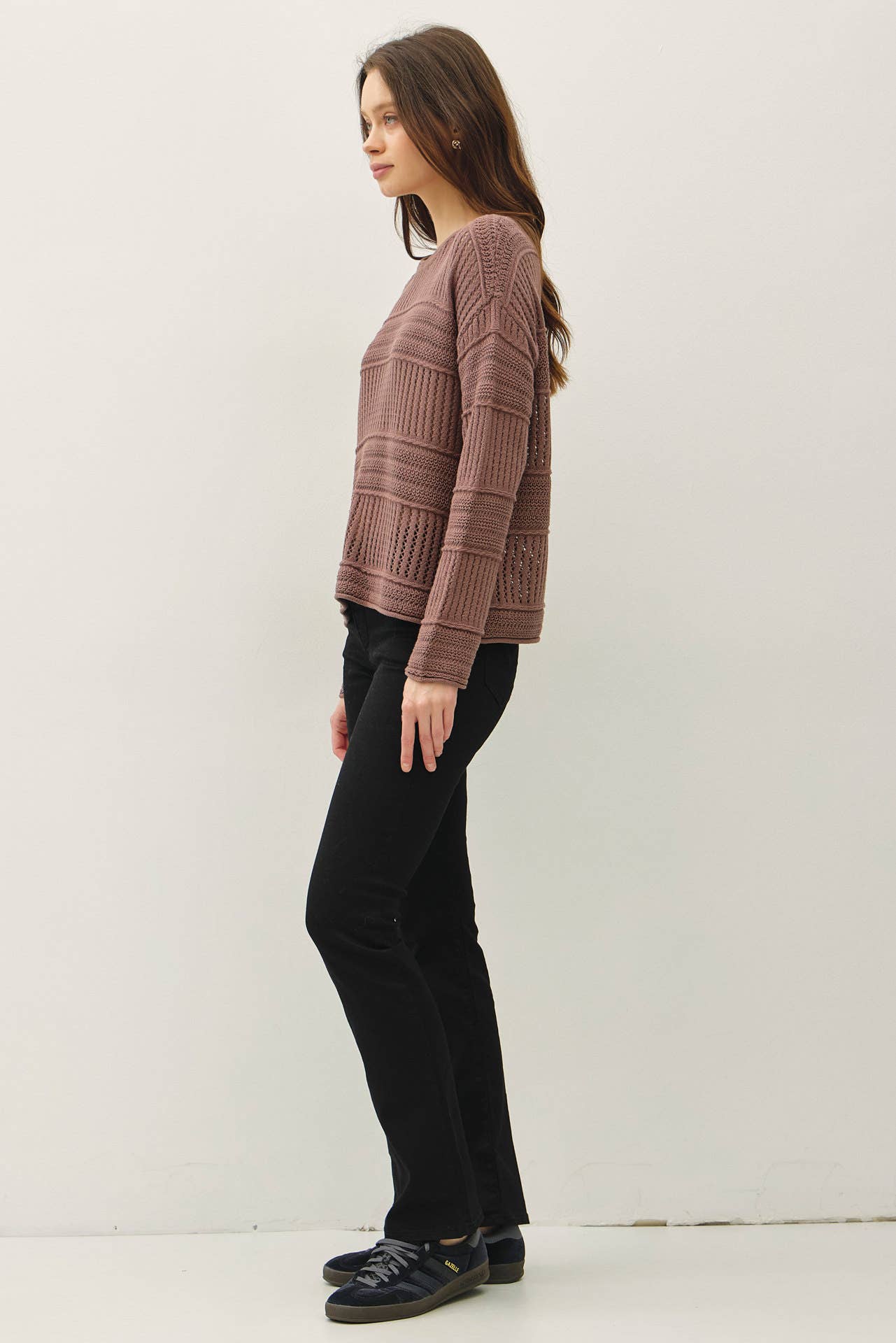 Chocolate FISHERMAN CROCHET  SWEATER