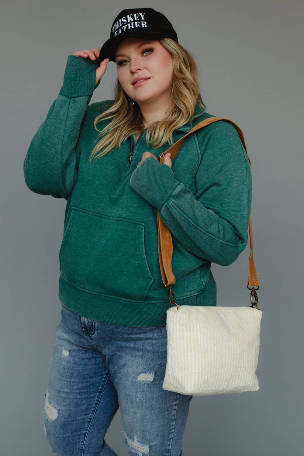 XXL Dk Green Quarter Zip Sweatshirt