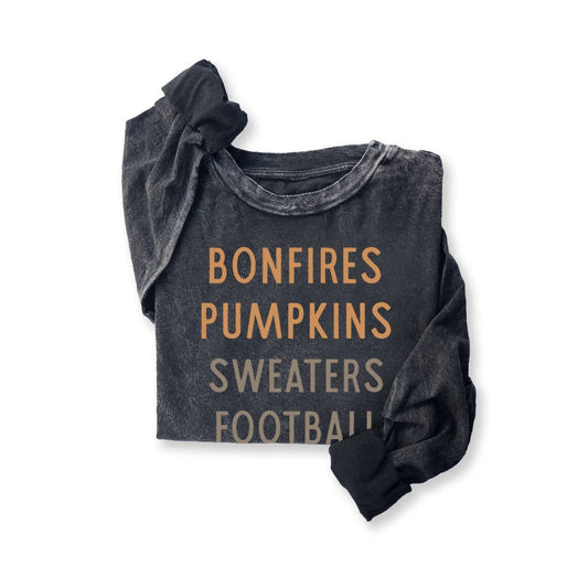 PUMPKINS FOOTBALL MINERAL GRAPHIC LS: Mineral Black