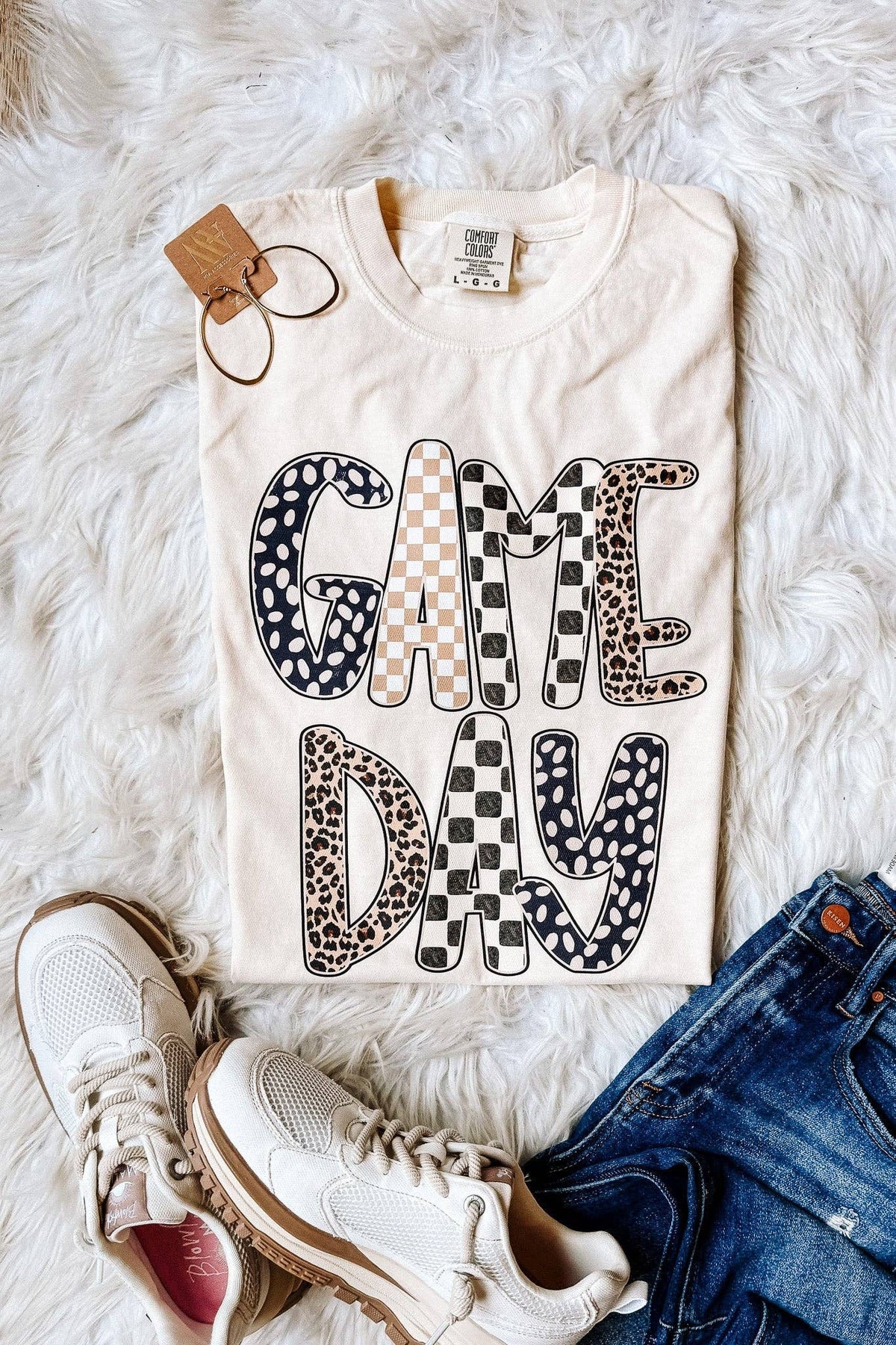 Checkered, Leopard, Dot Game Day Graphic Tee