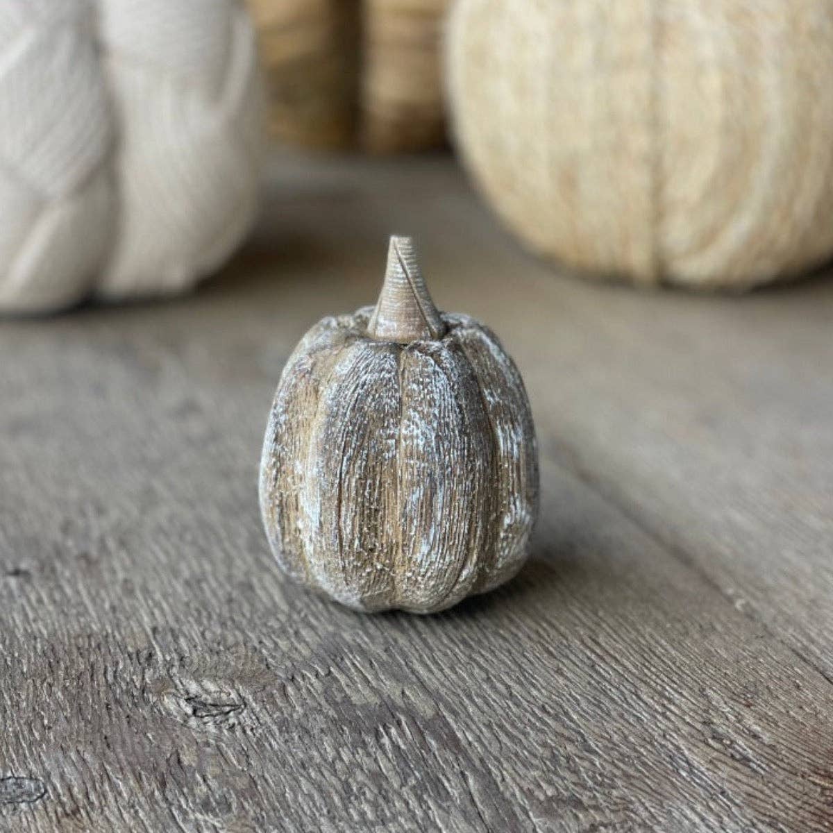 Sm. Driftwood 3D Carved Pumpkin